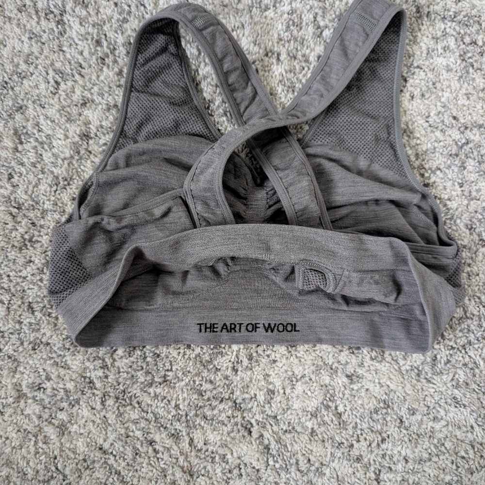 Ibex Wool Blend Criss Cross Sports Bra - Picture 4 of 5